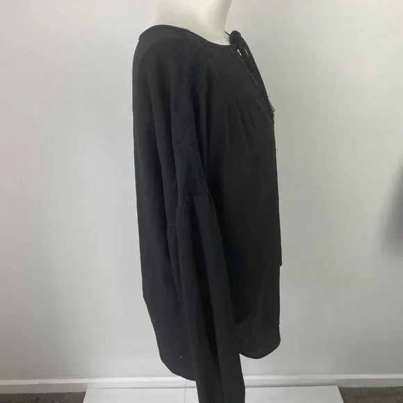 BNWT Piper Size 8 Women's Top Blouse Black Gold Lace Long Sleeve - Picture 5 of 11